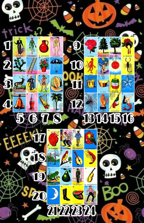 Halloween Lineas Cartas De Loteria Cartas De Loteria Mexicana