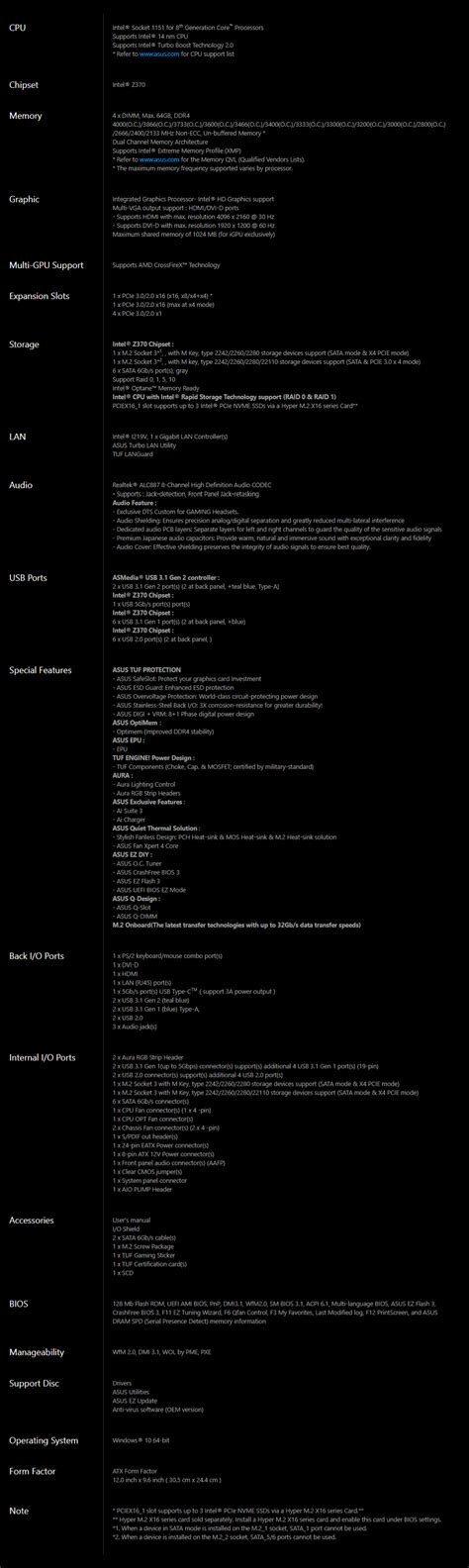 Buy ASUS TUF Z370 Plus Gaming II Motherboard [TUF-Z370-PLUS-GAMING-II ...