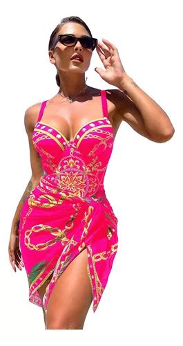 Juego De Traje De Ba O Bikini Para Mujer Con Abrigo Piezas Mercadolibre