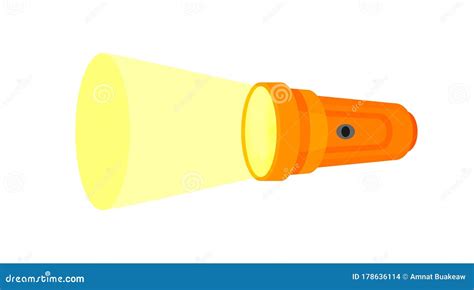 Flashlight Icon Isolated White Clip Art Flashlight Beam Flat Icon ...