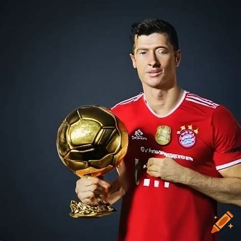 Lewandowski With Ballon D Or On Craiyon