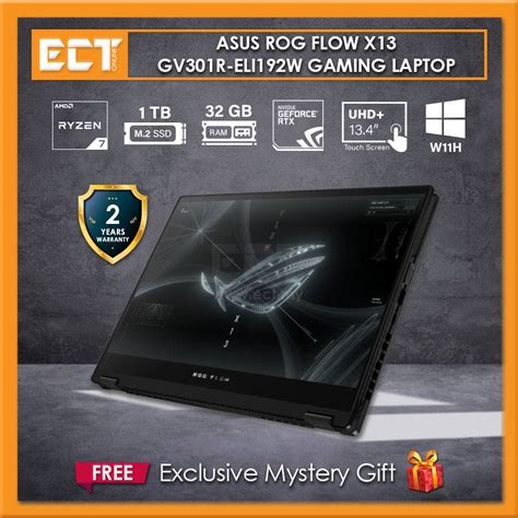 Asus Rog Flow X Gv R Eli W Gaming Laptop R Hs Ghz Tb