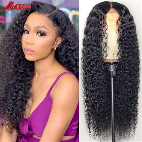 30 Inch Deep Wave Transparent Lace Front Wig Human Hair Wigs