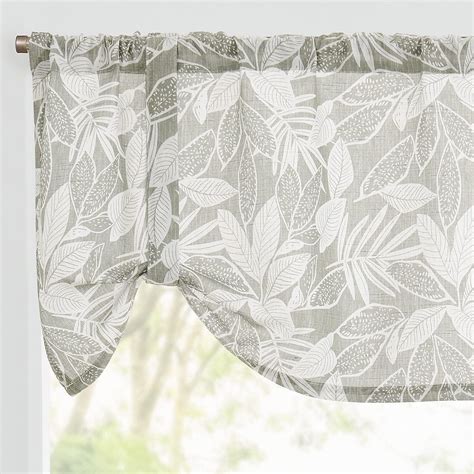 Lazzzy Cortina De Lino Con Cenefa Floral Gris Para Ventanas Peque As