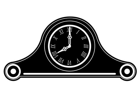 Clock Old Retro Vintage Icon Stock Vector Illustration Black Outline