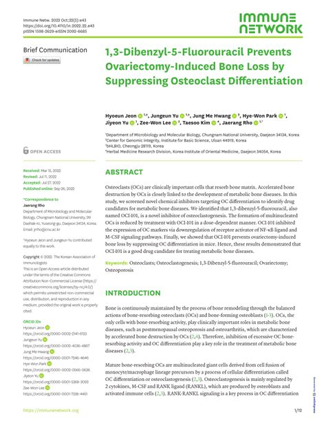 PDF 1 3 Dibenzyl 5 Fluorouracil Prevents Ovariectomy Induced Bone