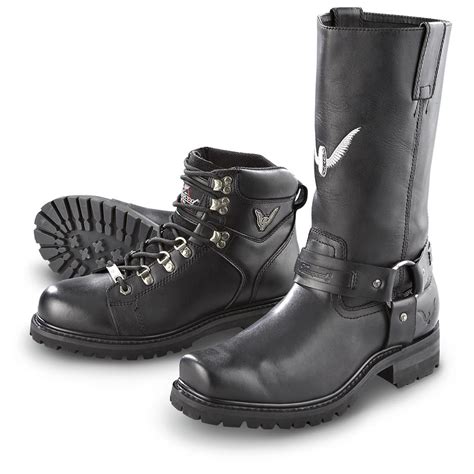 Men S Thorogood Lace Up Biker Boots Black Motorcycle