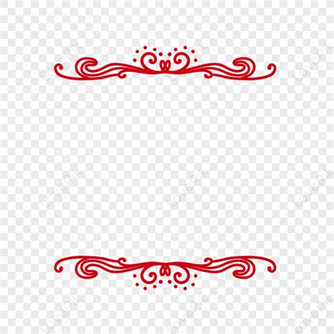 Red Pattern Decorative Border Material Decorative Pattern Red