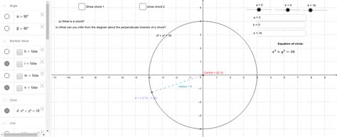 Equation Of Circle Geogebra