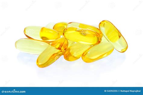 Capsule Jaune D Huile De Poisson De La Vitamine Omega Sur Le Fond