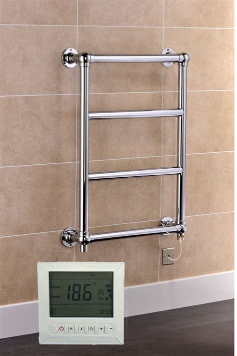 Traditional Electric Ball Jointed Chrome Plated Steel Brass Towel Rail