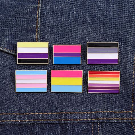 Rainbow Flag Pins Asexual Bisexual Heart Lgbtq Brooch Rainbows Pride Pin Lapel Badges Gay
