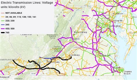 High Voltage Transmission Lines Map