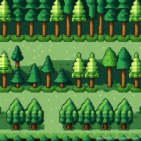 16 Bit Tileset Of Forest Blocks Stable Diffusion Online