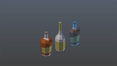 D Model Low Poly Liquor Bottles Vr Ar Low Poly Cgtrader