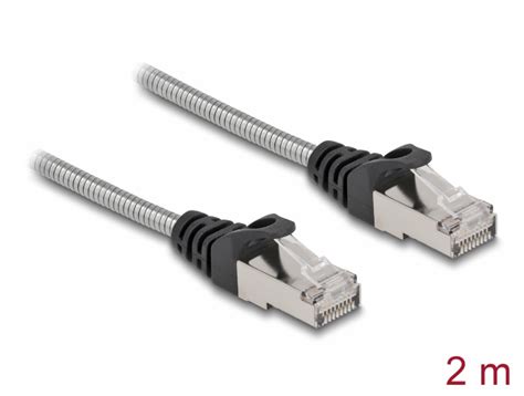 Cablu De Retea RJ45 Cat 6A FTP Cu Izolatie Metalica 2m Negru Delock 80109