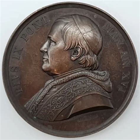 VATIKAN BRONZE MEDAILLE 1861 PIVS IX PONT MAX AN XVI DEVS MEVS