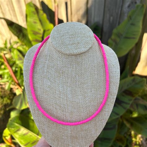 Hot Pink Necklace Etsy