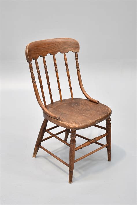 Oak Spindle Back Chair With Curved Sides - The Classic Prop Hire Company