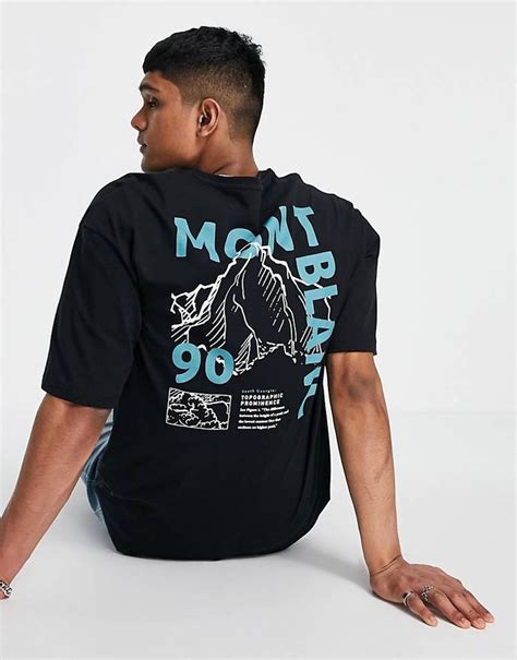 Jack And Jones Originals Oversize T Shirt With Mont Blanc Back Print In