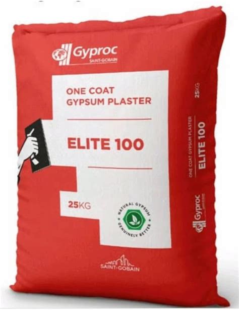 Saint Gobain Gyproc Elite 100 Gypsum Plaster Packaging Size 25 Kg