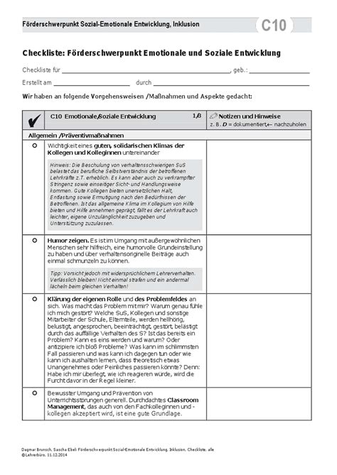 Foerderplan Emotionale Und Soziale Entwicklung Beispiel