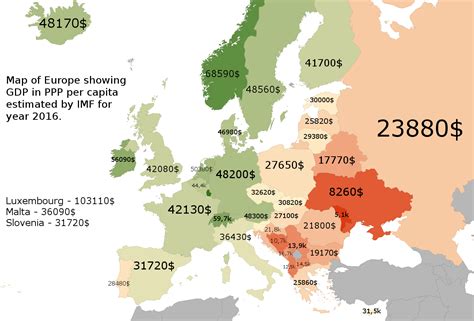 Map Of Europe Gdp Per Capita - Catalog Library