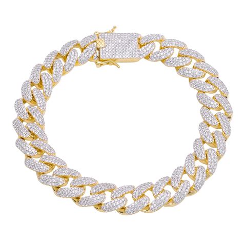 Iced Out Bling CUBAN Bracelet - 12mm gold | Cuban Bracelets | Bracelets ...