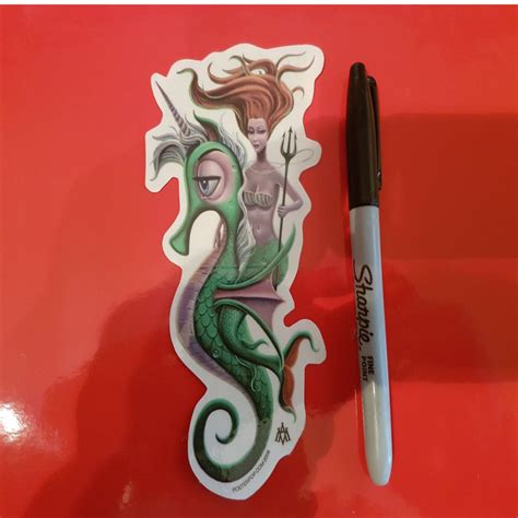 Aaron Marshall Mermaid Queen Lowbrow Sticker Slook Stickers And Signs