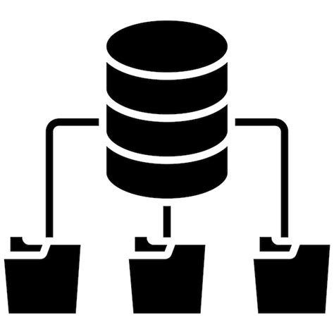 Arquitectura De La Base De Datos Glyph Ilustraci N En Negro S Lido