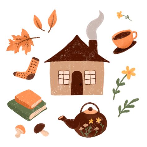 Autumn Illustration Sticker Collection Autumn Musim Gugur September