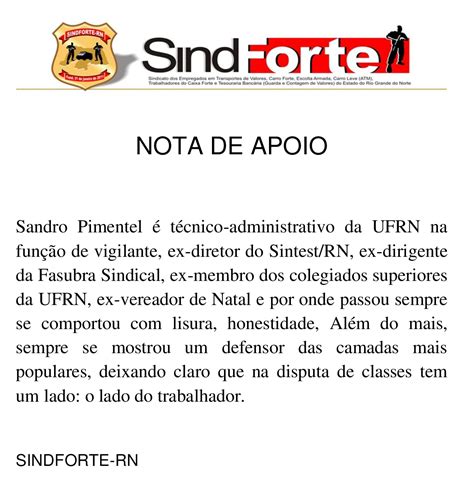 Nota De Apoio