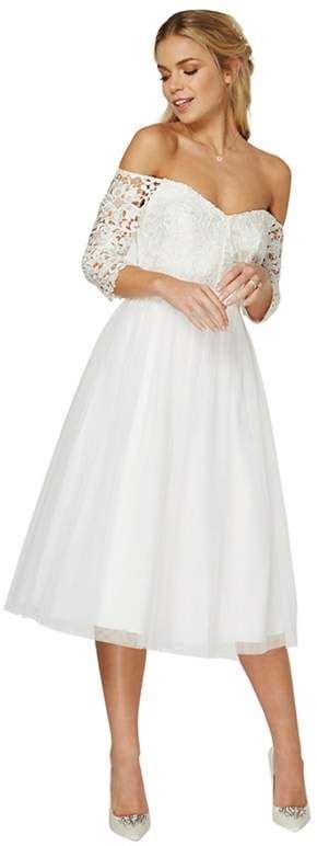 Dorothy Perkins Showcase White Bonita Bridal Bardot Dress Beautiful Dresses Short Perfect