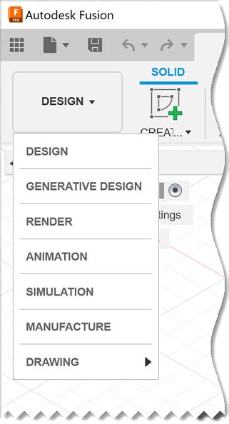 Fusion Help Workspaces Autodesk