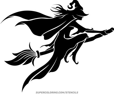 Stencil Of Witch Free Printable Papercraft Templates