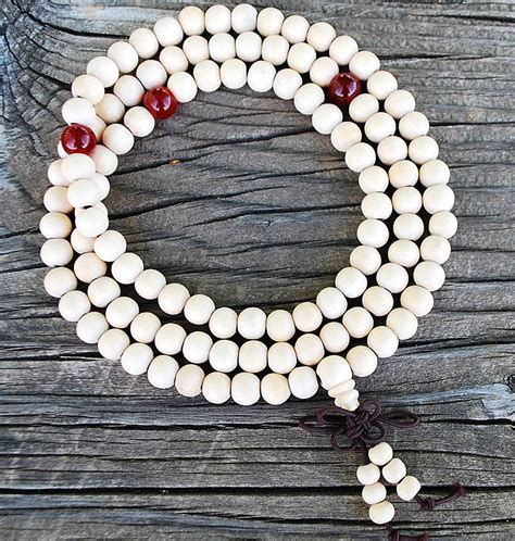 8mm White Wood Mala