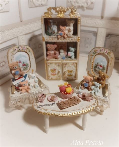 Aida Pravia Tedy Bear Vintage Dollhouse Handmade Teddy Bears