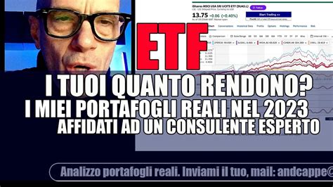 Quanto Hanno Reso I Tuoi Etf Nel Rendimenti Di Alcuni Portafogli