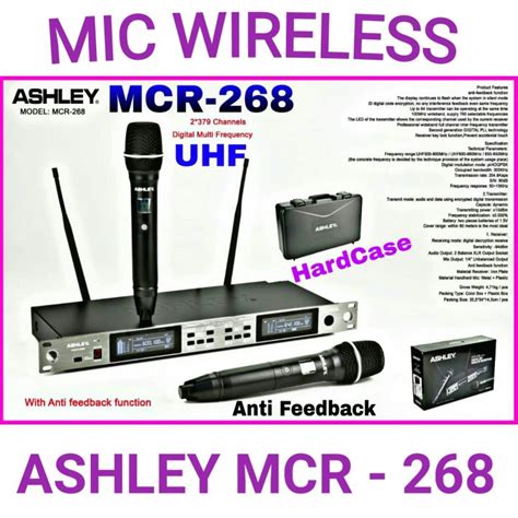 Mic Wireless Ashley MCR268 Original Wireles Ashley MCR 268 Anti