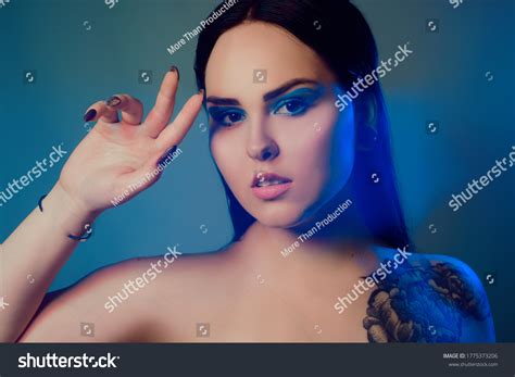 Brunette Girl Flower Tattoo On Her Stock Photo 1775373206 Shutterstock