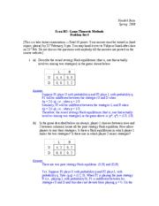 Problem Set 4 Solutions Kaushik Basu Spring 2008 Econ 367 Game