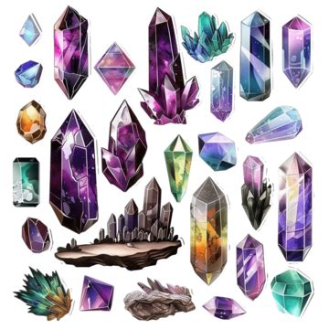 Aesthetics Crystal Gemstone Sticker Collection Crystal Gemstone