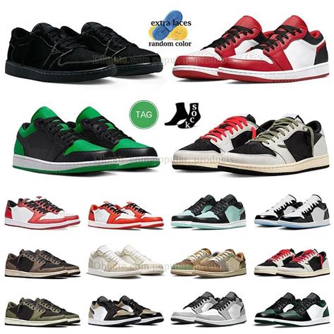 Basketball 2023 Low Jumpman 1 Shoes Black Phantom Lucky Green Chicago ...