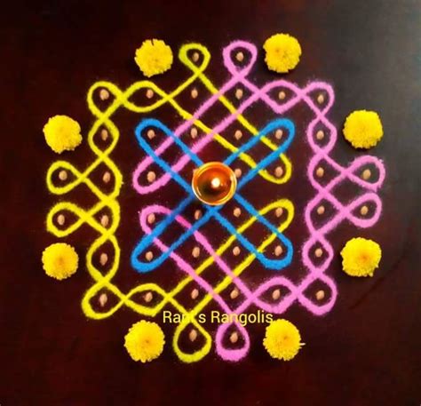 Rangoli designs with dots, Small rangoli design, Rangoli designs images