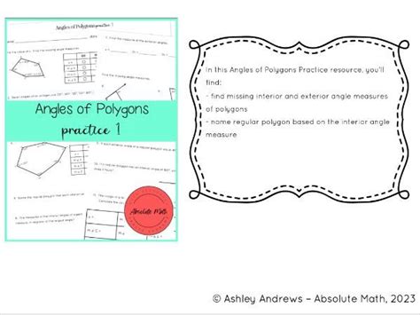 Angles Of Polygons Practice Teaching Resources