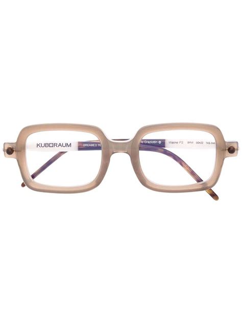 Kuboraum Tri Colour Square Frame Glasses Editorialist