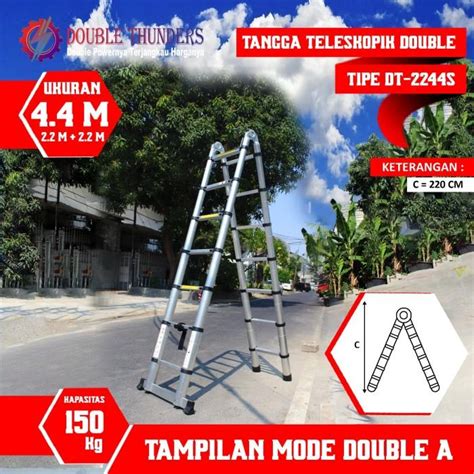 Jual Tangga Lipat Aluminium Teleskopik Ladder M Double M M