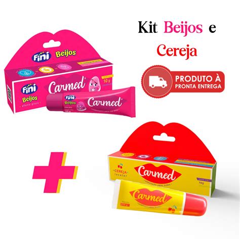 Kit Unidades Carmed Hidratante Labial Fini Beijos Sabor Cereja G