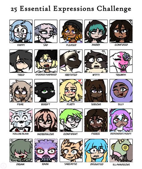 25 Essential Expressions Challenge By Skyfalluwu On Deviantart