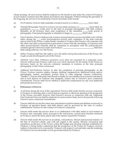 Director loan-out agreement for DGA members | MegaDox.com